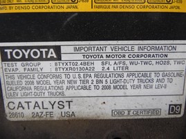 2008 Toyota Rav4 Sport Black 2.4L AT 2WD #Z24641